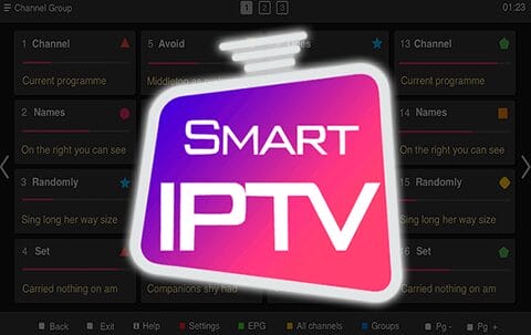 Smart IPTV app för Smart TV med kanalöversikt och logotyp