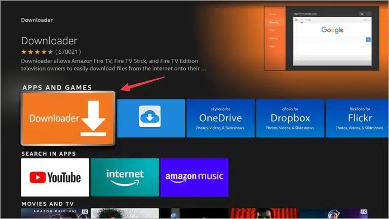 Installerar Downloader app på Fire TV Stick