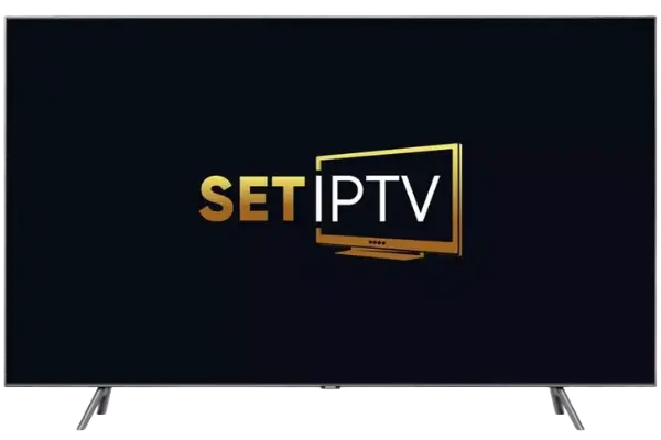 Set IPTV logotyp på svart skärm – populär M3U-app i Sverige
