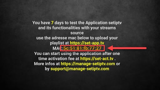Set IPTV MAC-adress på skärmen